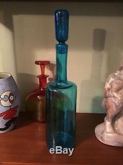Blue Glass Blenko Vase With Stopper Joel Myers