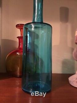 Blue Glass Blenko Vase With Stopper Joel Myers