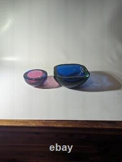 Blue Glass Bowl Murano By Gino Cenedese