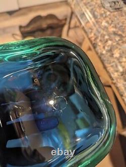 Blue Glass Bowl Murano By Gino Cenedese