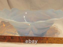 Blue Opalescent Bowl Hand Blown 12 Across Outstanding Hand Blown Large Bowl