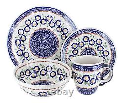 Blue Rose Polish Pottery Peach Blossom 16 Piece Dinner Set