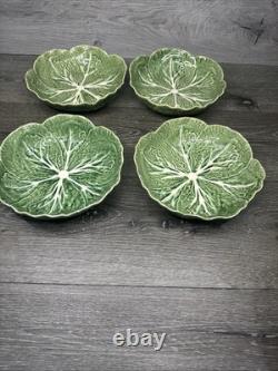 Bordallo Pinheiro Cabbage Majolica Ceramic Bowl 8.25 set Of 4