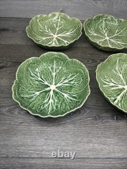 Bordallo Pinheiro Cabbage Majolica Ceramic Bowl 8.25 set Of 4
