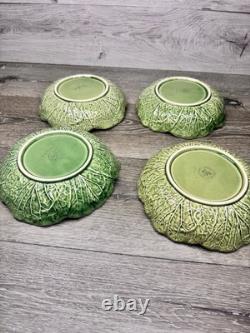 Bordallo Pinheiro Cabbage Majolica Ceramic Bowl 8.25 set Of 4