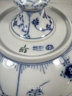 Bowl #628- Blue Fluted Royal Copenhagen Full Lace PLX Denmark GB 1/513