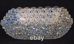 Brilliant Cut Glass Crystal Russian Pattern Hawkes Rectangle Serving Fruit Bowl