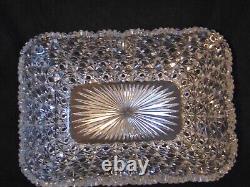 Brilliant Cut Glass Crystal Russian Pattern Hawkes Rectangle Serving Fruit Bowl