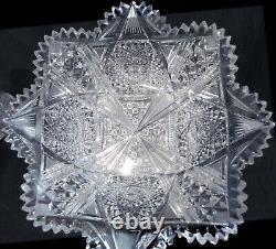 Brilliant Period American ABP Blown Cut Glass Crystal Curved Oval Form Bowl 10
