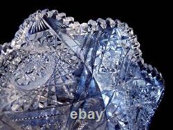 Brilliant Period American ABP Blown Cut Glass Crystal Curved Oval Form Bowl 10
