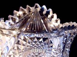 Brilliant Period American ABP Blown Cut Glass Crystal Curved Oval Form Bowl 10