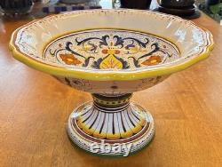 CAMA Deruta Compote Footed Bowl Pedestal Hand Painted Italy For Cottura