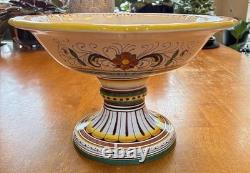 CAMA Deruta Compote Footed Bowl Pedestal Hand Painted Italy For Cottura