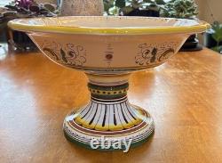 CAMA Deruta Compote Footed Bowl Pedestal Hand Painted Italy For Cottura
