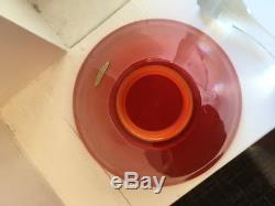 Carl Erickson Art Glass Rare Orange Vase Stopper Label MID Century Modern Blenko
