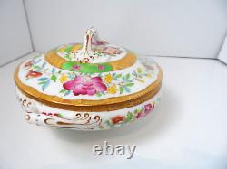 CAULDON ENGLAND L7154N Covered Floral Serving Bowl with Handles 7 1/8 Dia. VGC