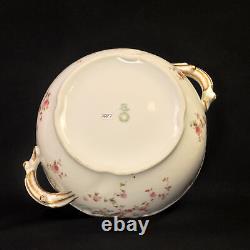 CFH/GDM Haviland Limoges Round Covered Soup Tureen Pink Floral withGold 1891-1900