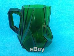 Consolidated Glass Art Deco Ruba Rombic Water Pitcher Jungle Green Mint Haley