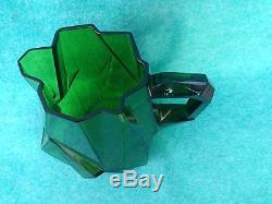 Consolidated Glass Art Deco Ruba Rombic Water Pitcher Jungle Green Mint Haley
