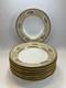 C. Ahrenfeldt Limoges Bowls 7 3/4 Set of 8 Floral Roses Gold Signed Mireille