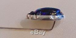 Ca 1910 ANTIQUE TIFFANY FAVRILE ART GLASS COBALT BLUE SCARAB STERLING STICK PIN