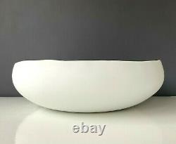 Calvin Klein Verso Sage Green White Bisque Exterior Organic Shape 15 Large Bowl