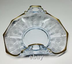 Cambridge Glass Blue Rosalie Etched Bon-Bon Dish And Console Bowl Set