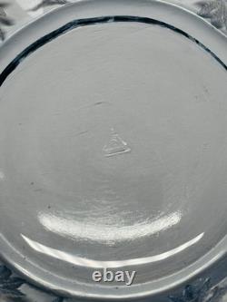 Cambridge Glass Blue Rosalie Etched Bon-Bon Dish And Console Bowl Set