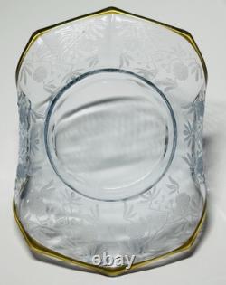 Cambridge Glass Blue Rosalie Etched Bon-Bon Dish And Console Bowl Set