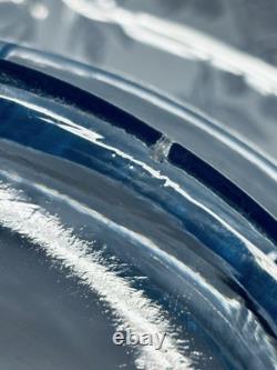 Cambridge Glass Blue Rosalie Etched Bon-Bon Dish And Console Bowl Set