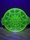 Cameo Depression Hocking Green Uranium Glass -7 Domino Tray 1930s Rare