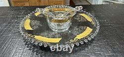 Candlewick crystal #400/94 4 piece Buffet And Salad Set Gold Overlay