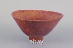Carl Harry Stålhane for Rörstrand. Ceramic bowl in shades of brown. MId-20th C