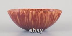 Carl Harry Stålhane for Rörstrand. Ceramic bowl in shades of brown. Mid-20th C