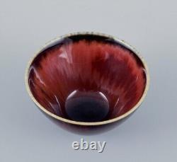 Carl Harry Stålhane for Rörstrand, small ceramic bowl in shades of brown