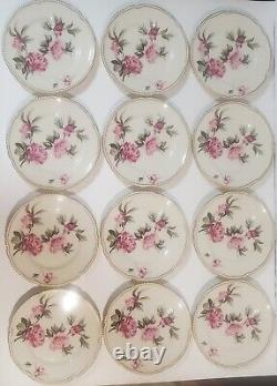 Castleton 36pcs! 12x Soup Bowl 12x Dish 12x Bowl, Pink Peonies Peony Dinnerware