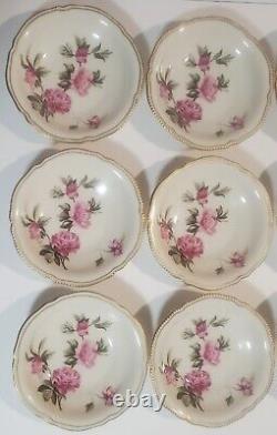 Castleton 36pcs! 12x Soup Bowl 12x Dish 12x Bowl, Pink Peonies Peony Dinnerware