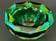 Caviar Geode Bowl Diamond Faceted Hand Blown Murano Italy 1970s Free Ship