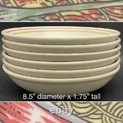 Ceramica Castellania Spaghetti Soup Salad Bowls 6 Piece Set c1970s Italy 8.5dia