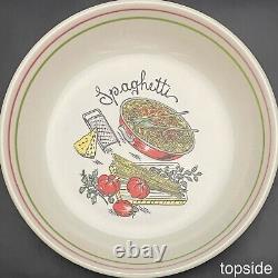Ceramica Castellania Spaghetti Soup Salad Bowls 6 Piece Set c1970s Italy 8.5dia
