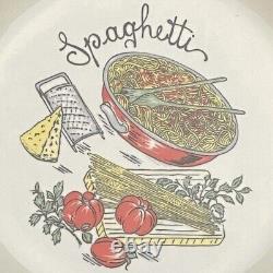 Ceramica Castellania Spaghetti Soup Salad Bowls 6 Piece Set c1970s Italy 8.5dia