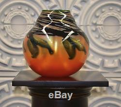 Charles Lotton Hand Blown Glass Vase Signed 1984