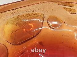 Charles Sorrels Red Bowl Unique Studio Blown Art Glass Signed B32