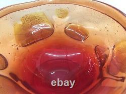 Charles Sorrels Red Bowl Unique Studio Blown Art Glass Signed B32
