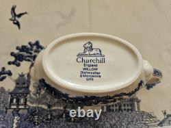 Churchill Blue Willow 7 Pc Service Bundlenewstamped Churchill Large Blue Lion