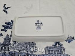 Churchill Blue Willow 7 Pc Service Bundlenewstamped Churchill Large Blue Lion