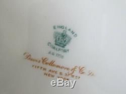 Coalport Tiffany & Co England Porcelain Set Of 8 Luncheon Plate Heavy Gold Green