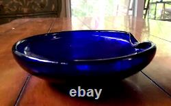 Cobalt Thumbprint Bowl by Elsa Peretti for Tiffany & Co. 7.5, Signed + ENGRAVED