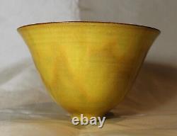 Conical Highly Chromatic Yellow Earthenware Bowl by Gertrud & Otto Natzler c1965