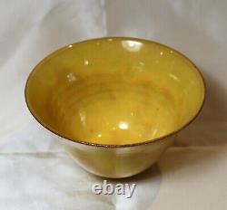 Conical Highly Chromatic Yellow Earthenware Bowl by Gertrud & Otto Natzler c1965